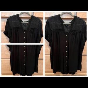 Cute, light top with lace detail. Torrid size 3. Never worn. Summery and cool.